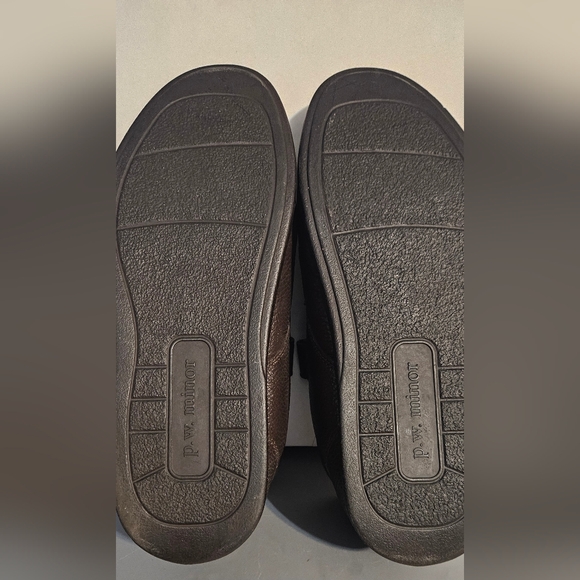 PW Minor Mens Shoes 9 Dark Brown Leather Velcro - Picture 11 of 12